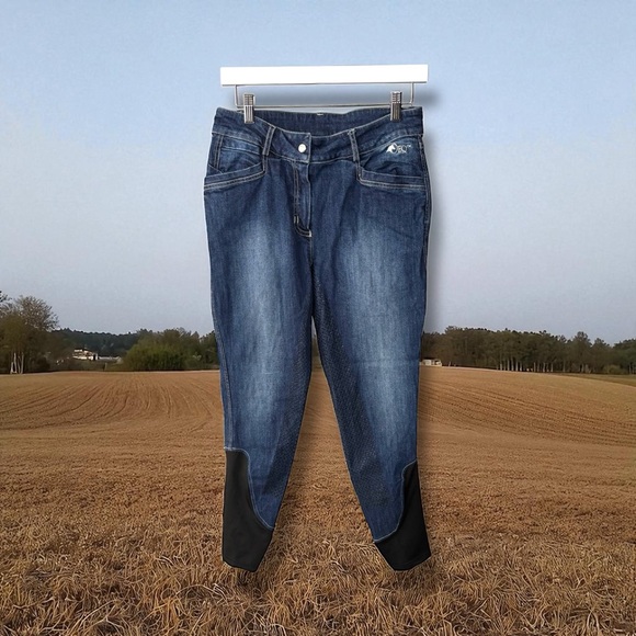 OEQ equestrian jeans size 28 OAK EQUESTRIAN 🐴 breeches riding denim horse - Picture 1 of 10